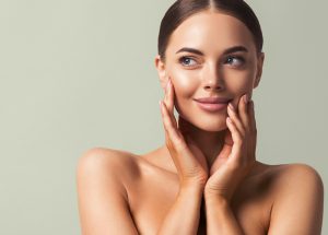 Woman smiling after brow lift and eyelid surgery in Mount Vernon, WA